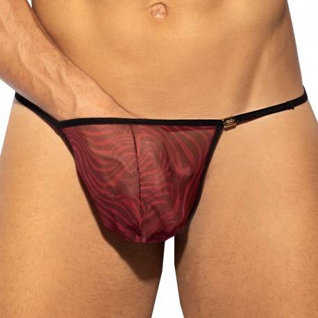ES Collection Leopard Thong - Burgundy