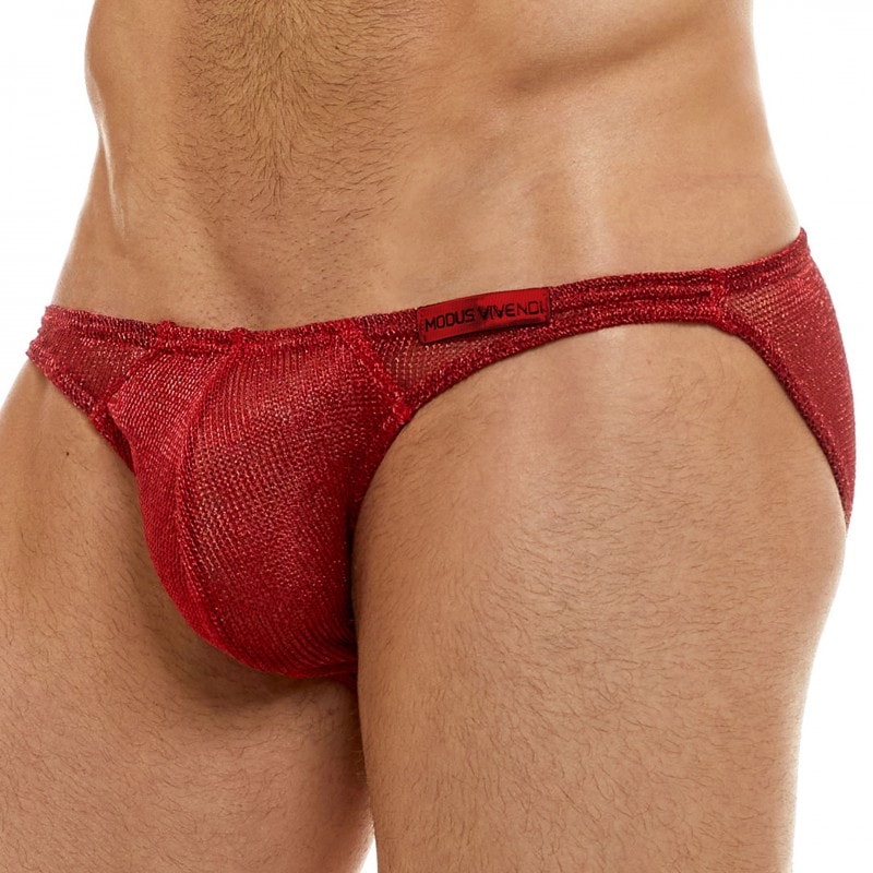 Mens Red Micro Mini Pouch Thong Underwear