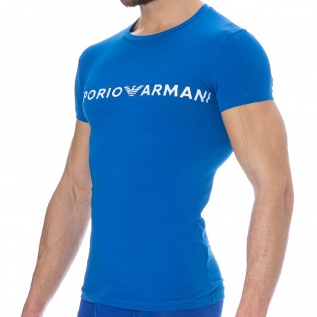 Emporio Armani Megalogo Cotton T-Shirt - Royal