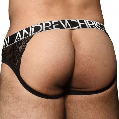 Andrew Christian Almost Naked Lace Jock - Black