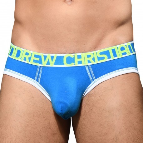 Andrew Christian Slip Almost Naked Coton Bleu Electrique