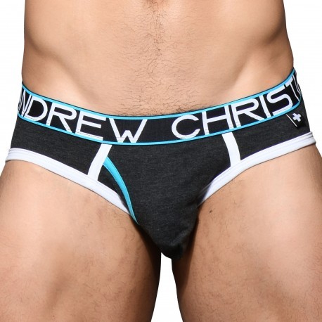 Andrew Christian Slip Almost Naked Fly Tagless Gris Anthracite