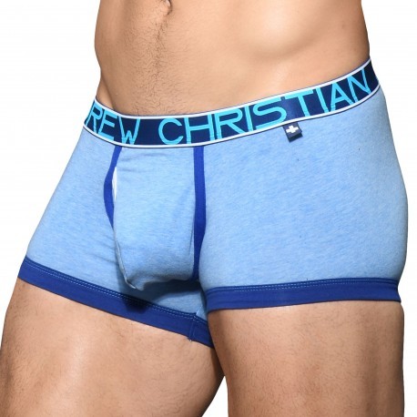 Andrew Christian Boxer Almost Naked Fly Tagless Bleu