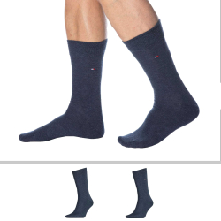 Lot de 2 Paires de Chaussettes Classiques Coton Bleu Jeans Tommy Hilfiger