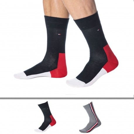 Tommy Hilfiger 2-Pack Iconic Dress Socks - Navy - Grey