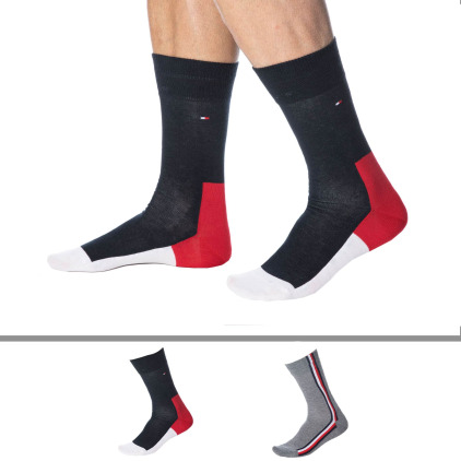 Tommy Hilfiger Lot de 2 Paires de Chaussettes Basses Iconic Marin