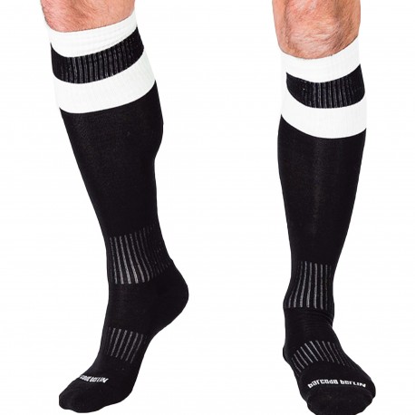 Barcode Football Knee Socks - Black - White | INDERWEAR