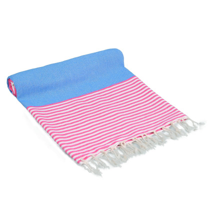Doreanse Drap de Plage Fouta Bleu -  Rouge