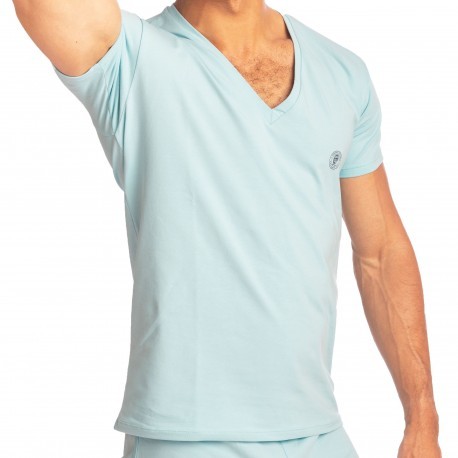 L'Homme invisible Hypnos V-Neck T-Shirt - Ice Blue