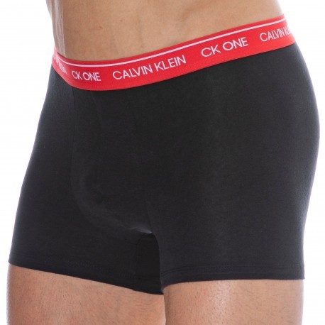 Calvin Klein Ck One Cotton Boxer Briefs - Black - Red