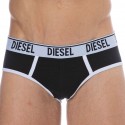 Diesel Lot de 2 Slips Contrast Coton Noir - Blanc
