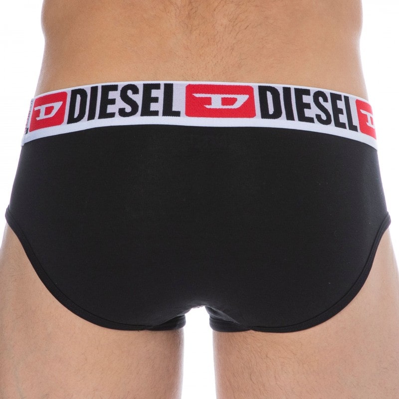 DIESEL 3-Pack Cotton Stretch Boxer Trunk, Red / Green / Black