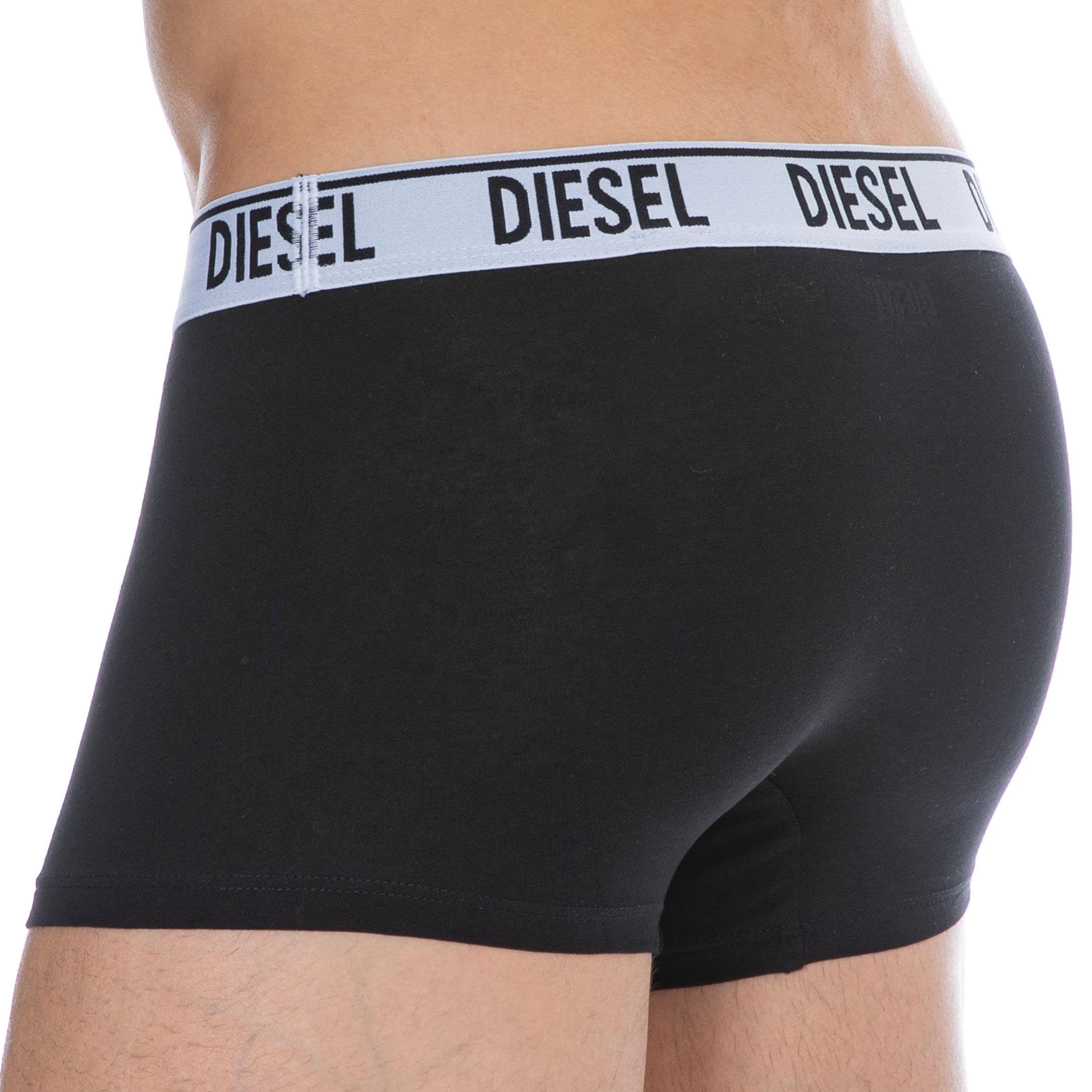 Diesel 2-Pack Contrast Cotton Boxer Briefs - Black - White | INDERWEAR