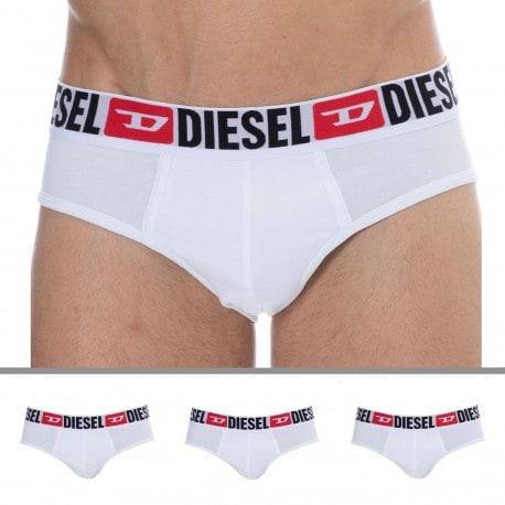 Diesel 3-Pack Denim Division Cotton Briefs - White