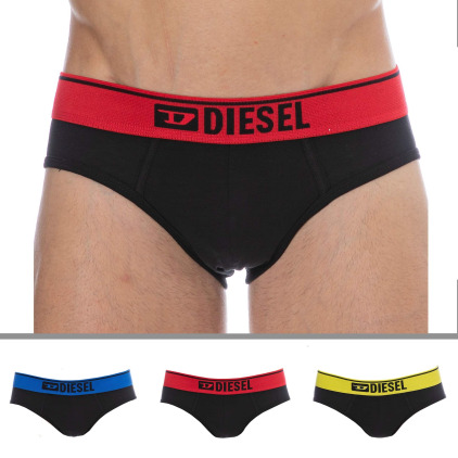 Diesel Lot de 3 Slips Denim Division Coton Noirs