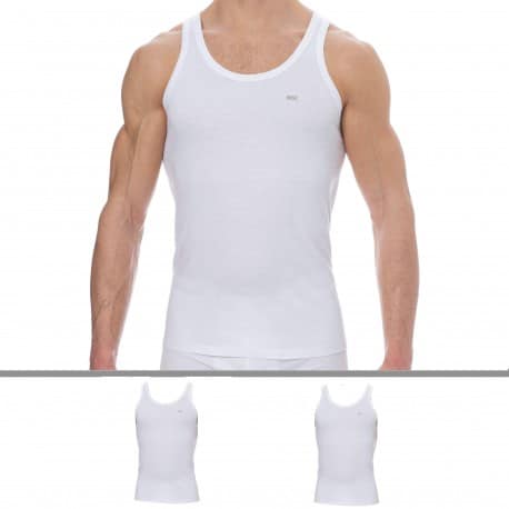 Diesel 2-Pack Pure Cotton Tank Tops - White