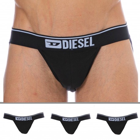 Diesel 3-Pack Denim Division Cotton Jockstraps - Black