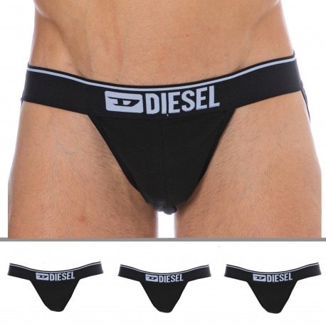Diesel 3-Pack Denim Division Cotton Jockstraps - Black