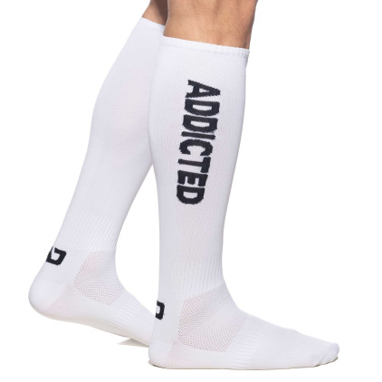 Addicted Chaussettes Hautes Fetish - Blanc - Noir
