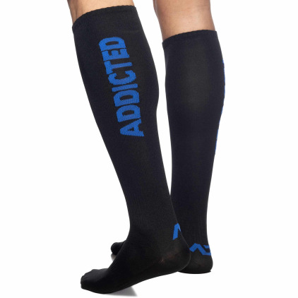 Addicted Chaussettes Hautes Fetish Noir - Bleu