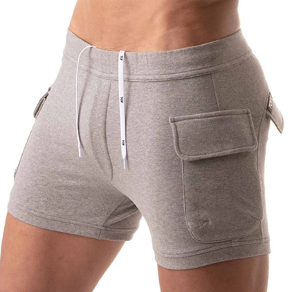 TOF Paris Short Athletic Cargo Coton Gris Chiné