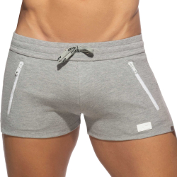 Short Sport Double Zip Gris Chiné Addicted