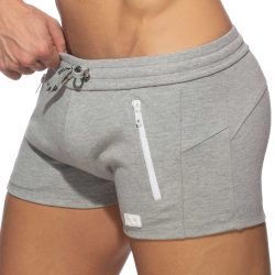 Short Sport Double Zip Gris Chiné Addicted