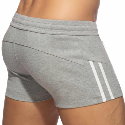 Short Sport Double Zip Gris Chiné Addicted