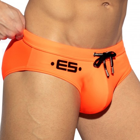 ES Collection Neon Swim Briefs - Neon Orange