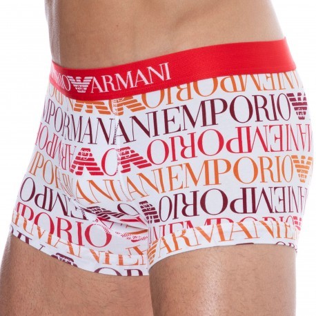 Emporio Armani Logo Mix Cotton Boxer Briefs - White