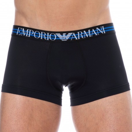 Emporio Armani Mesh Microfiber Boxer Briefs - Black