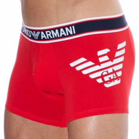 Emporio Armani Bold Eagle Cotton Boxer Briefs - red