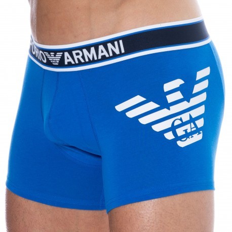 Emporio Armani Bold Eagle Cotton Boxer Briefs - Blue
