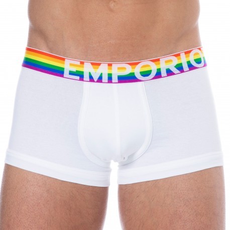 Emporio Armani Rainbow Cotton Boxer Briefs - White