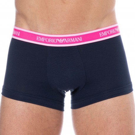 Emporio Armani Core Logoband Cotton Boxer Briefs - Navy - Pink