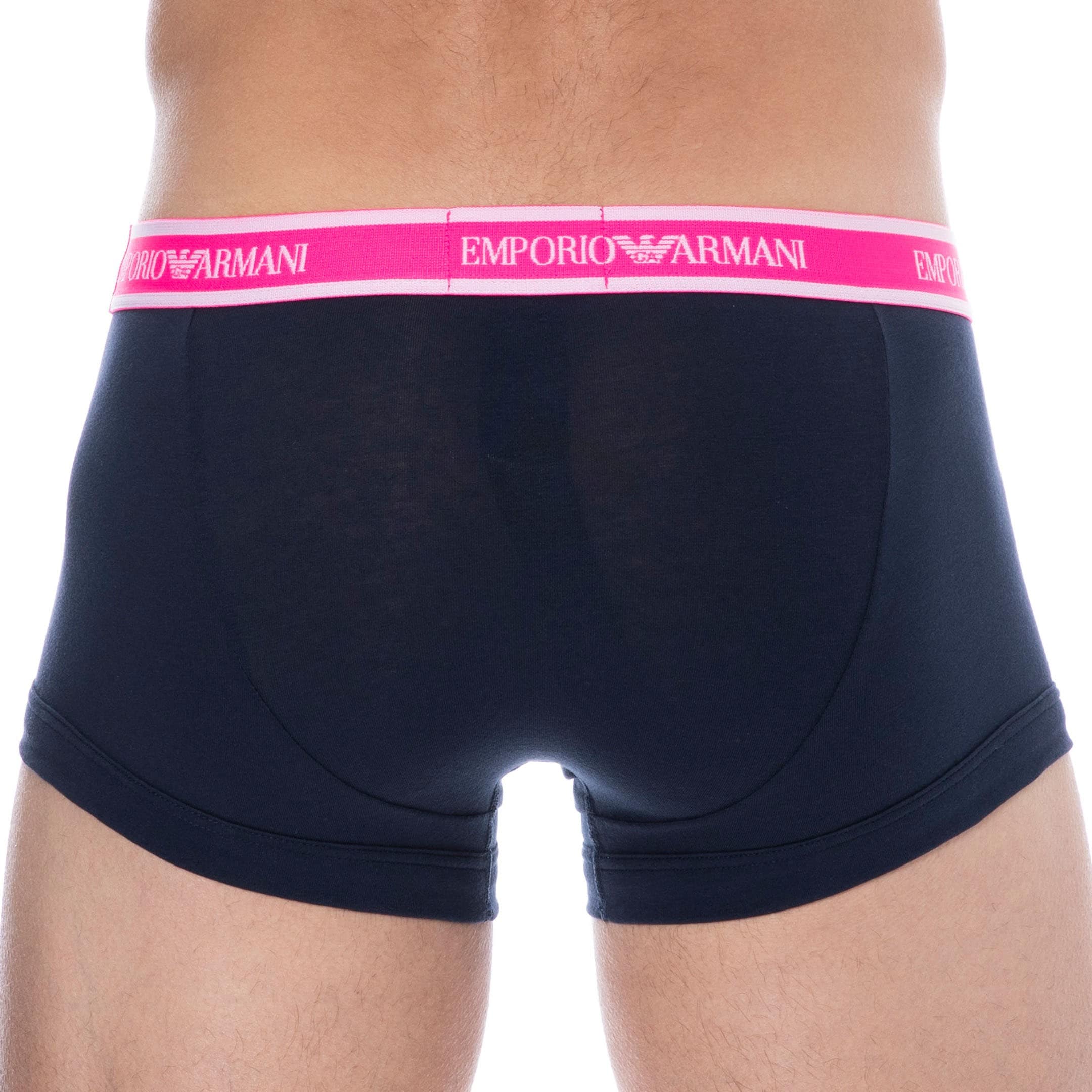 Emporio Armani Core Logoband Cotton Boxer Briefs - Navy - Pink | INDERWEAR