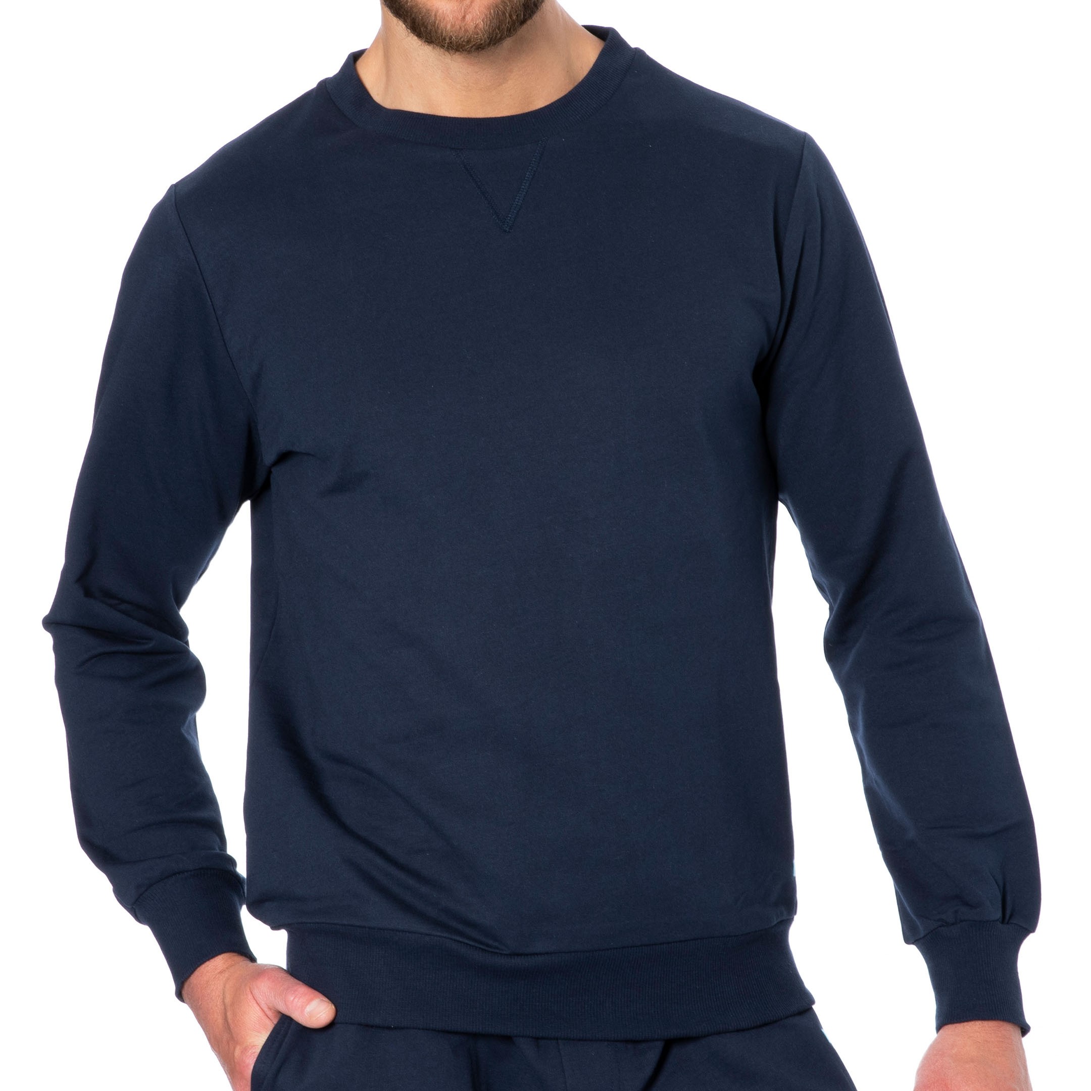L EU Bleu Marine Visiter la boutique HomHom Homme Sport Lounge Sweat Shirt Haut de pijama 