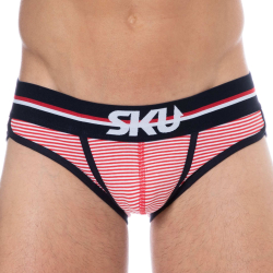 Slip Coton Rayure Rouge - Blanc SKU