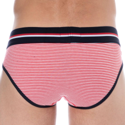Slip Coton Rayure Rouge - Blanc SKU