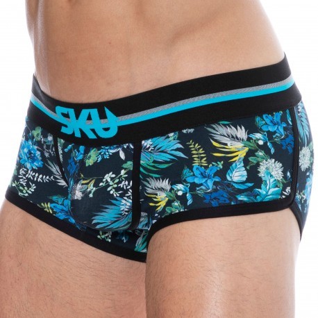 SKU Floral Cotton Trunks - Atoll Blue