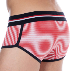 Shorty Coton Rayure Rouge - Blanc SKU