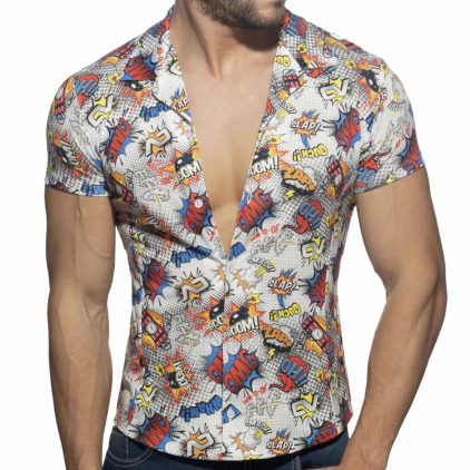 Addicted Chemisette Comic Microfibre Blanche