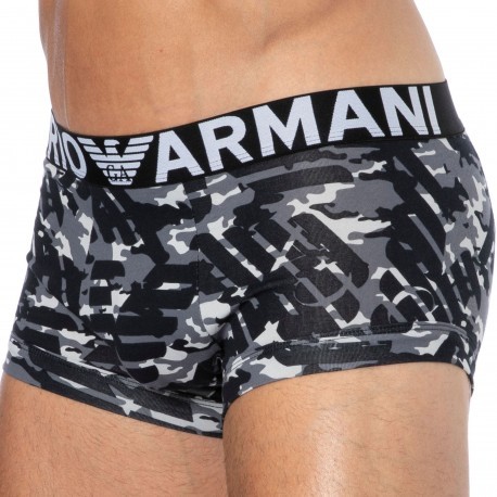Emporio Armani Graphic Eagle Boxer Briefs - Black Camouflage