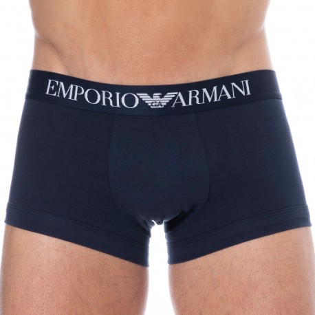 Emporio Armani Classic Pattern Cotton Boxer Briefs - Navy