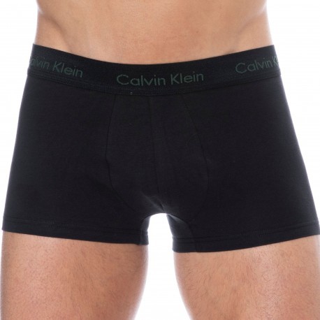 Calvin Klein 3-Pack Cotton Stretch Boxer Briefs  - Black - Color Logo