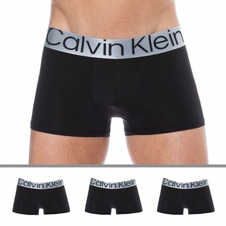 Calvin Klein 3-Pack Reconsidered Steel Micro Trunks - Black