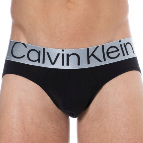 Calvin Klein Slip Reconsidered Steel Coton Noir