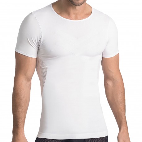 LEO Microfiber Slimming Compression T-Shirt - White