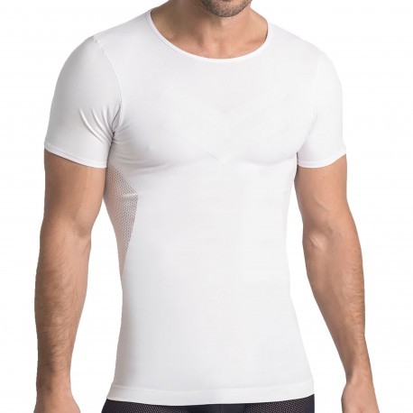 LEO T-shirt Microfibre Compression Modérée Blanc