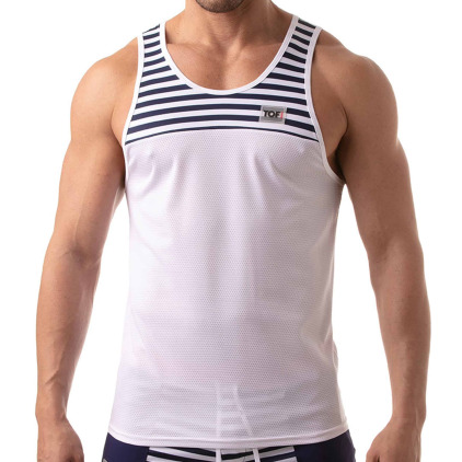 TOF Paris Débardeur Mesh Iconic Blanc - Marinière